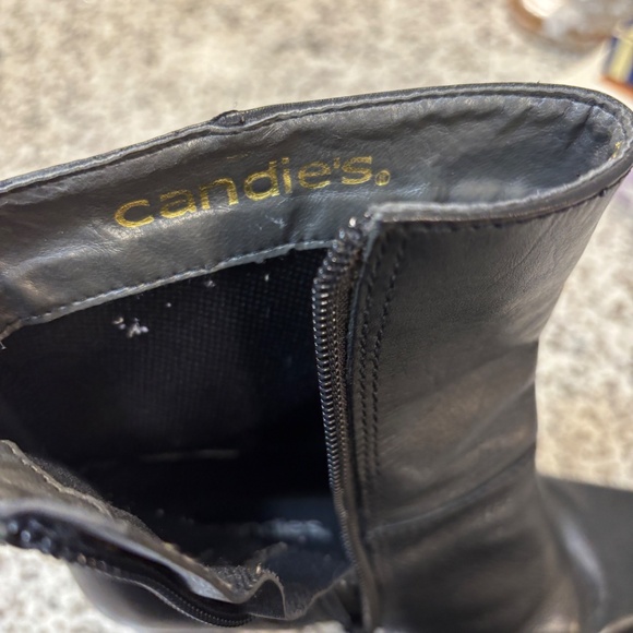 VTG Y2K 90s Leather Upper Chunky Platform Pointed Square Toe Boots - Picture 7 of 11